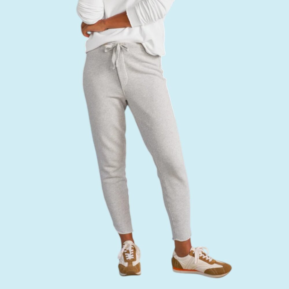 Frank & Eileen Christine Sweatpants Large Gray Tulip Ankle Drawstring 3x Terry